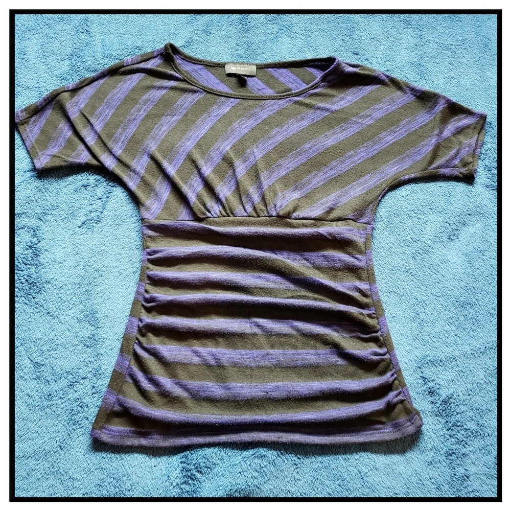 AB Studio purple & black blouse